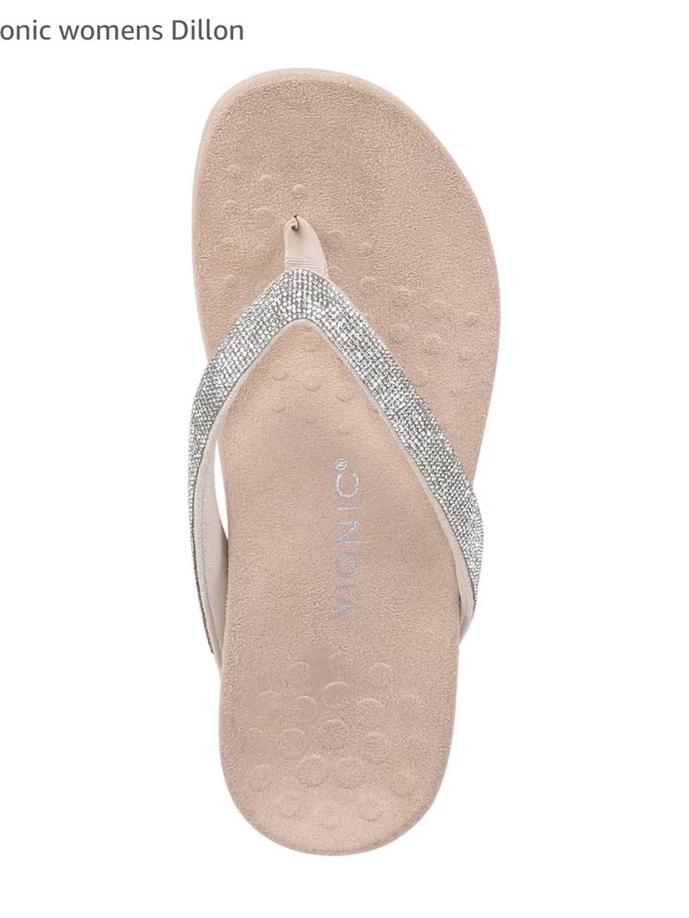 Vionic Women's Dillon with Silver Rhinestone Embellished Straps.